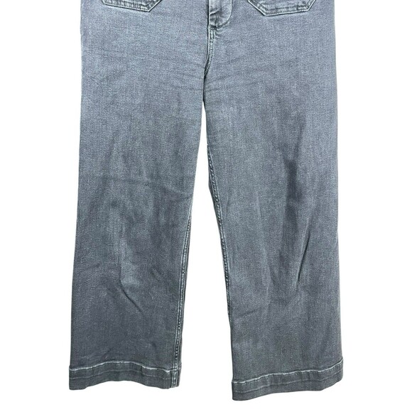 Pilcro Skipper Black Ankle Jeans Women 28‎ Wide Leg Stretch High Rise Anthro - Picture 4 of 14